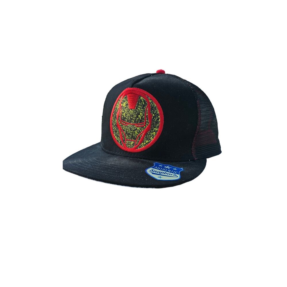 NWT Marvel The Invincible Iron Man black adjustable Trucker hat comic‎ bill